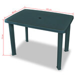 vidaXL Table de jardin Vert 101 x 68 x 72 cm Plastique