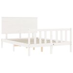 vidaXL Cadre de lit avec tête de lit blanc double bois massif