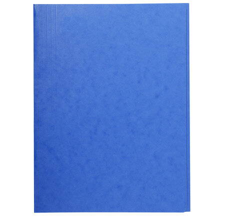 Chemise Simple Sans Élastique Avec 3 Rabats Carte Lustrée 400gm2 - A4 - Bleu - X 25 - Exacompta