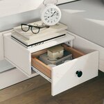 vidaXL Cadre de lit avec tiroir Blanc Pin massif et pin massif