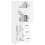 vidaXL Buffet haut Blanc 69 5x34x180 cm Bois d'ingénierie