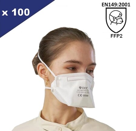 Lot de 100 Masques FFP2 (NR) Format Bec de Canard EN149:2019