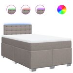 vidaXL Sommier à lattes de lit avec matelas Taupe 120x200 cm Tissu