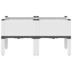 vidaXL Jardinière avec pieds blanc 80x40x42 cm PP
