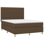 vidaXL Sommier à lattes de lit matelas et LED Marron foncé 140x190 cm
