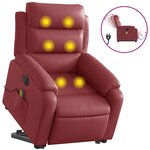 vidaXL Fauteuil inclinable de massage électrique rouge bordeaux