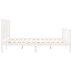 vidaXL Cadre de lit avec tête de lit blanc 160x200 cm bois massif