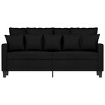 vidaXL Canapé à 2 places Noir 140 cm Tissu