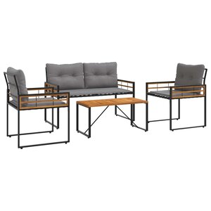 vidaXL Ensemble de meubles d'extérieur 4 pc Gris clair