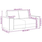 vidaXL Canapé à 2 places Rouge bordeaux 120 cm Velours