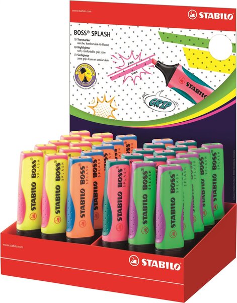 Présentoir x 30 surligneurs STABILO BOSS SPLASH STABILO