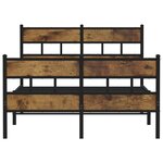vidaXL Cadre de lit en métal sans matelas chêne fumé 120x190 cm