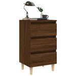 vidaXL Tables de chevet pieds en bois 2 Pièces Chêne marron 40x35x69 cm