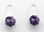 Boucles d'oreille papier origami boule violet goutte