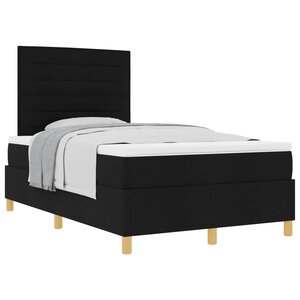 vidaXL Lit à ressorts avec matelas Noir 120 x 200 cm tissu