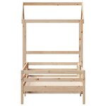 vidaXL Cadre de lit avec toit 90x190 cm bois massif de pin