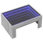 vidaXL Table basse avec LED infini sonoma gris 70x50x30 cm