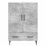 vidaXL Buffet Gris béton 66 x 34 5 x 95 cm Bois d'ingénierie