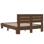 vidaXL Cadre de lit chêne marron 140x190 cm bois d'ingénierie et métal