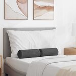 vidaXL Coussins d'accent 2 Pièces Gris foncé Ø 15 x 40 cm