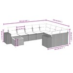 vidaXL Salon de jardin avec coussins 10 Pièces beige résine tressée