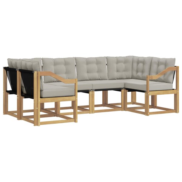 vidaXL Ensemble de canapés d'extérieur 6 pc Blanc et gris clair