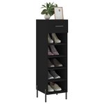 vidaXL Armoire à chaussures noir 30x35x105 cm bois d'ingénierie