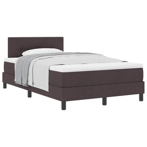 vidaXL Lit à ressorts avec tête de lit Marron foncé 120 x 200 cm tissu