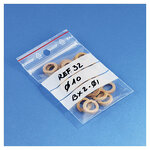 Sachet plastique zip transparent à bandes blanches 60 microns raja 23x32 cm