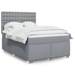 vidaXL Sommier à lattes de lit avec matelas Gris clair 160x200cm Tissu