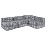 vidaXL Canapé Pouf Modulaire 4 Places Transformable en Lit en Tissu Gris Clair