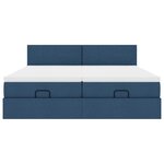 VidaXL Cadre de lit ottoman avec matelas bleu 180x200 cm tissu