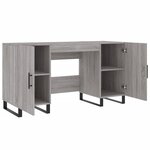 Bureau table poste de travail meuble d'ordinateur informatique étude sonoma 140 x 50 x 75 cm bois d'ingénierie gris 02_0023954