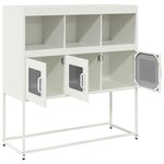 vidaXL Buffet blanc 100 5x39x107 cm acier laminé à froid