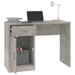 vidaXL Bureau avec tiroir et armoire Gris béton 100x40x73 cm