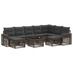 vidaXL Ensemble de canapé de jardin 10 Pièces Gris et Gris foncé