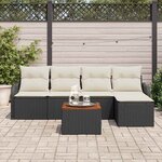 vidaXL Ensemble de canapé de jardin 6 Pièces Noir Poly rotin
