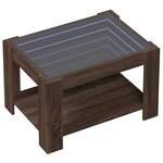 vidaXL Table basse avec LED chêne marron 73x53x45 cm bois d'ingénierie