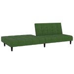 Vidaxl canapé-lit à 2 places vert foncé velours
