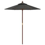 vidaXL Parasol de jardin avec mât en bois anthracite 196x231 cm