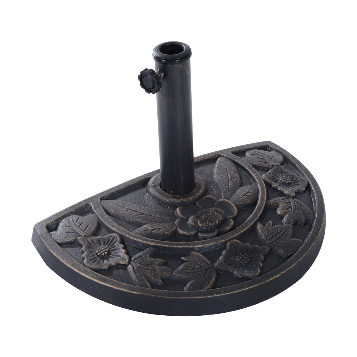 EBaokuup Lot De 2 Pots De Fleurs En PVC Pour Table De Terrasse, Pot De Fleurs Demi-Circulaire En PVC Pour Poteaux De Parasol Jusqu'à 5,1 Cm De Diamètre, Pot De Fleurs Parapluie