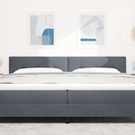 vidaXL Tête de lit avec des lumières à LED Gris 100 cm Velours