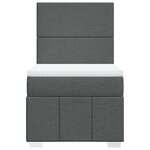 vidaXL Sommier à lattes de lit et matelas Gris foncé 90x190 cm Tissu