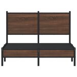 vidaXL Cadre de lit en métal sans matelas chêne marron 120x190 cm