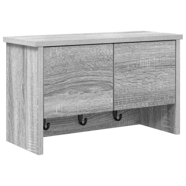 vidaXL Porte-manteau mural avec étagère Gris Sonoma 50 x 20 x 30 cm