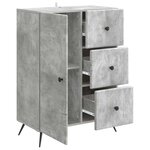 vidaXL Buffet Gris béton 66 x 34 5 x 90 cm Bois d'ingénierie
