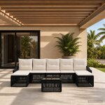 vidaXL Ensemble de canapé de jardin 8 pc Noir polyrotin