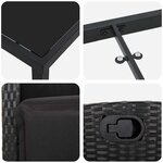 vidaXL Ensemble de salle à manger pour jardin 3 Pièces Noir polyrotin