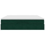 VidaXL Cadre de lit ottoman avec matelas vert foncé 180x200 cm velours