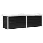 Vidaxl lit surélevé de jardin anthracite 160x40x45 cm acier galvanisé